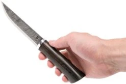 Autine Damascus Bushcrafter, Wengé, Damast, Brown RH Sheath, Cuchillo Bushcraft -Tienda De Cuchillos AT BUS WNG DAM 06 autine at bus wng dam 06