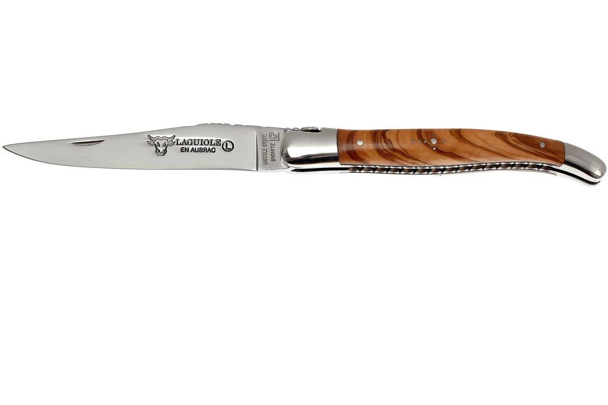 Laguiole En Aubrac 12cm Double Plates, Olive Burl Limado A Mano, L0712LLI-FSJ1 1 Laguiole En Aubrac 12cm Double Plates, Olive Burl Limado A Mano, L0712LLI-FSJ1