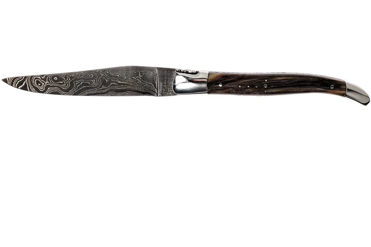 Laguiole En Aubrac 12 Cm Navaja Damascata, Full Handle Cuerno L0712PCI-FFI1 1 Laguiole En Aubrac 12 Cm Navaja Damascata, Full Handle Cuerno L0712PCI-FFI1