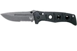 Benchmade 275SGY-1 Sibert Adamas Black G10, Tungsten Grey Serrated Navaja, Shane Sibert Design