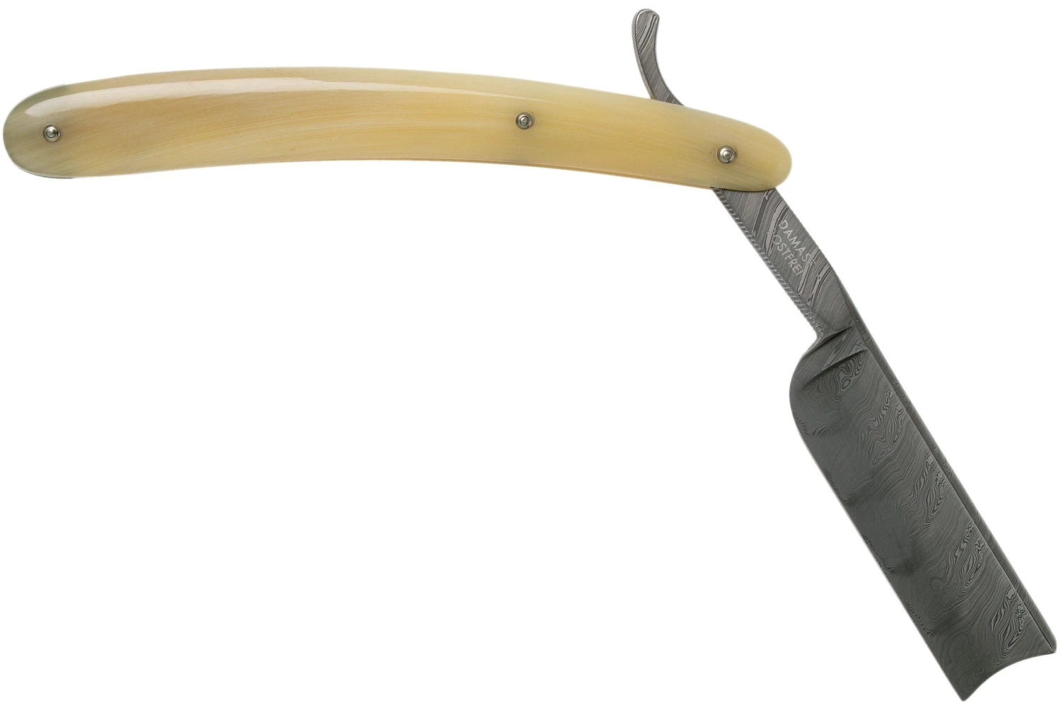 Böker Manufaktur Damascus Horn Navaja De Afeitar 140623DAM 2 Böker Manufaktur Damascus Horn Navaja De Afeitar 140623DAM - Imagen 2