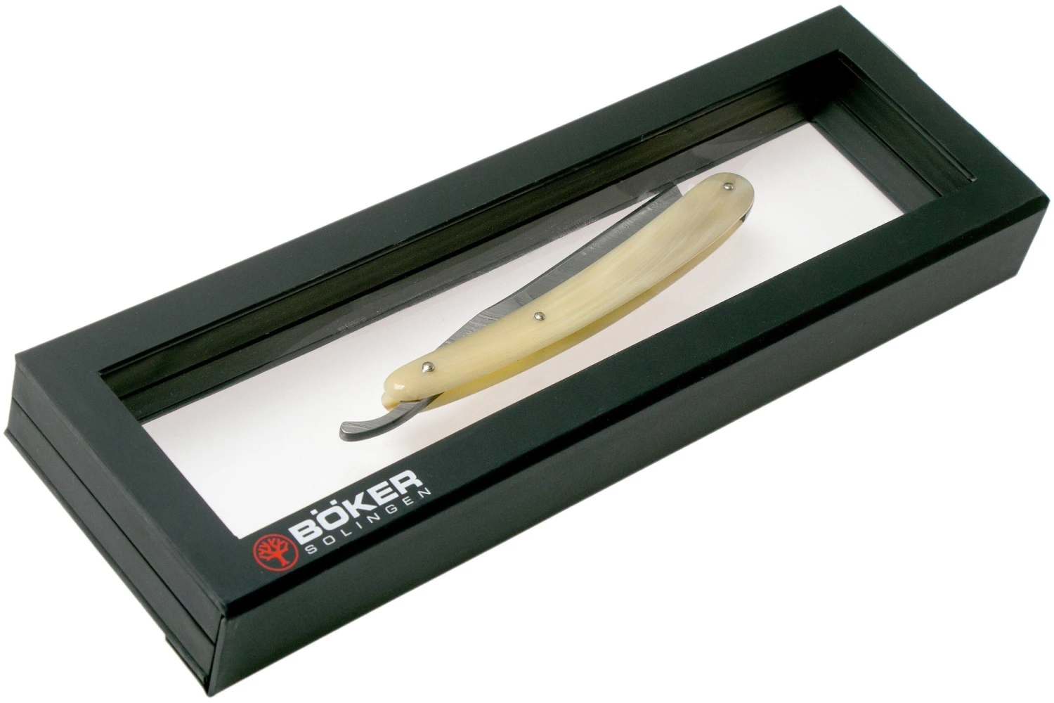 Böker Manufaktur Damascus Horn Navaja De Afeitar 140623DAM 7 Böker Manufaktur Damascus Horn Navaja De Afeitar 140623DAM - Imagen 7