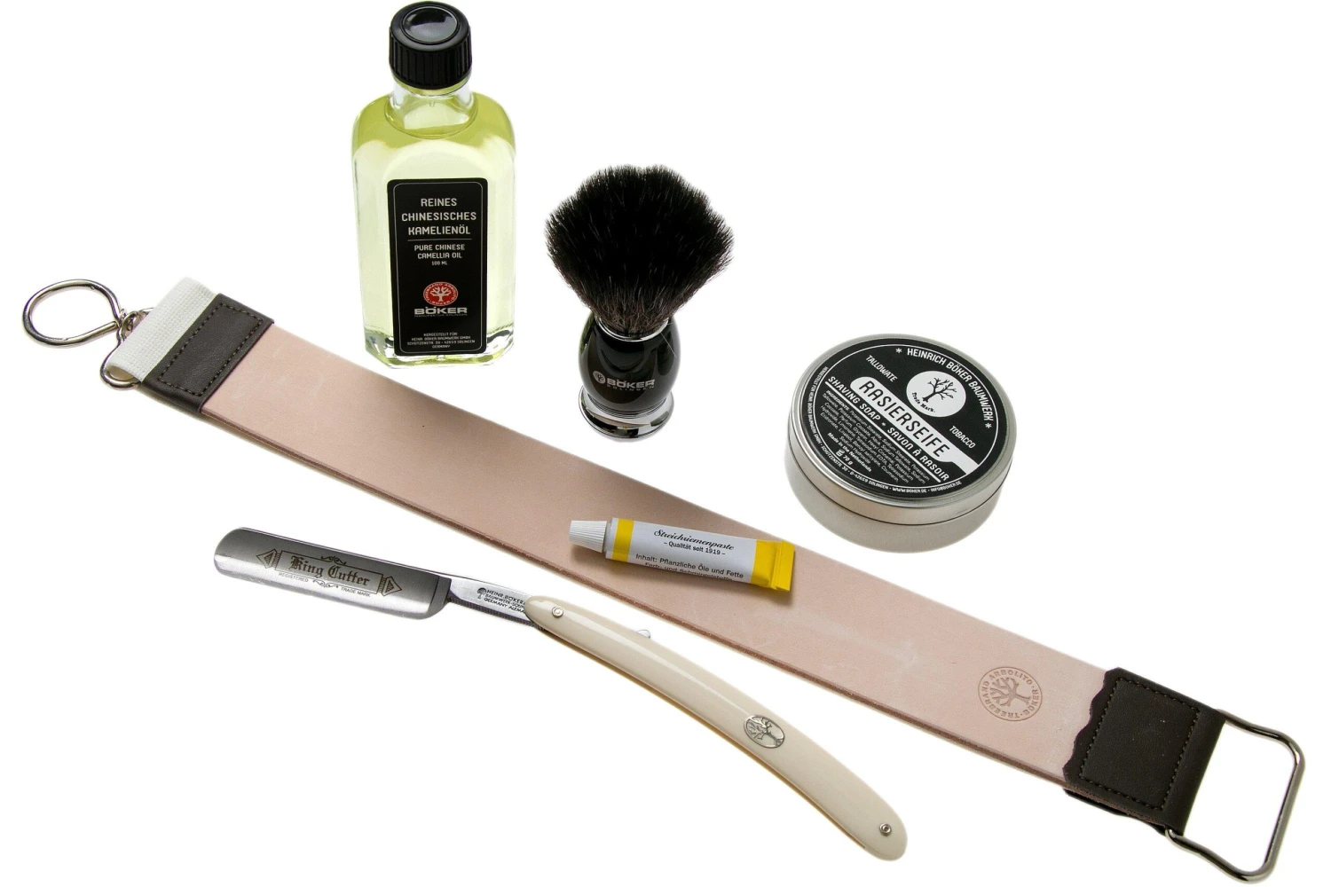 Böker King Cutter White Shaving Starter Set 141624SET, Set De Afeitado 1 Böker King Cutter White Shaving Starter Set 141624SET, Set De Afeitado