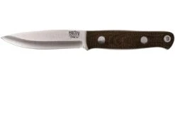 Bark River Mini Bushcrafter CPM 3V, Green Canvas Micarta, Red Liner