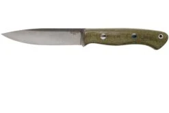 Bark River Aurora A2 Green Canvas Micarta Red Liner, Cuchillo Bushcraft