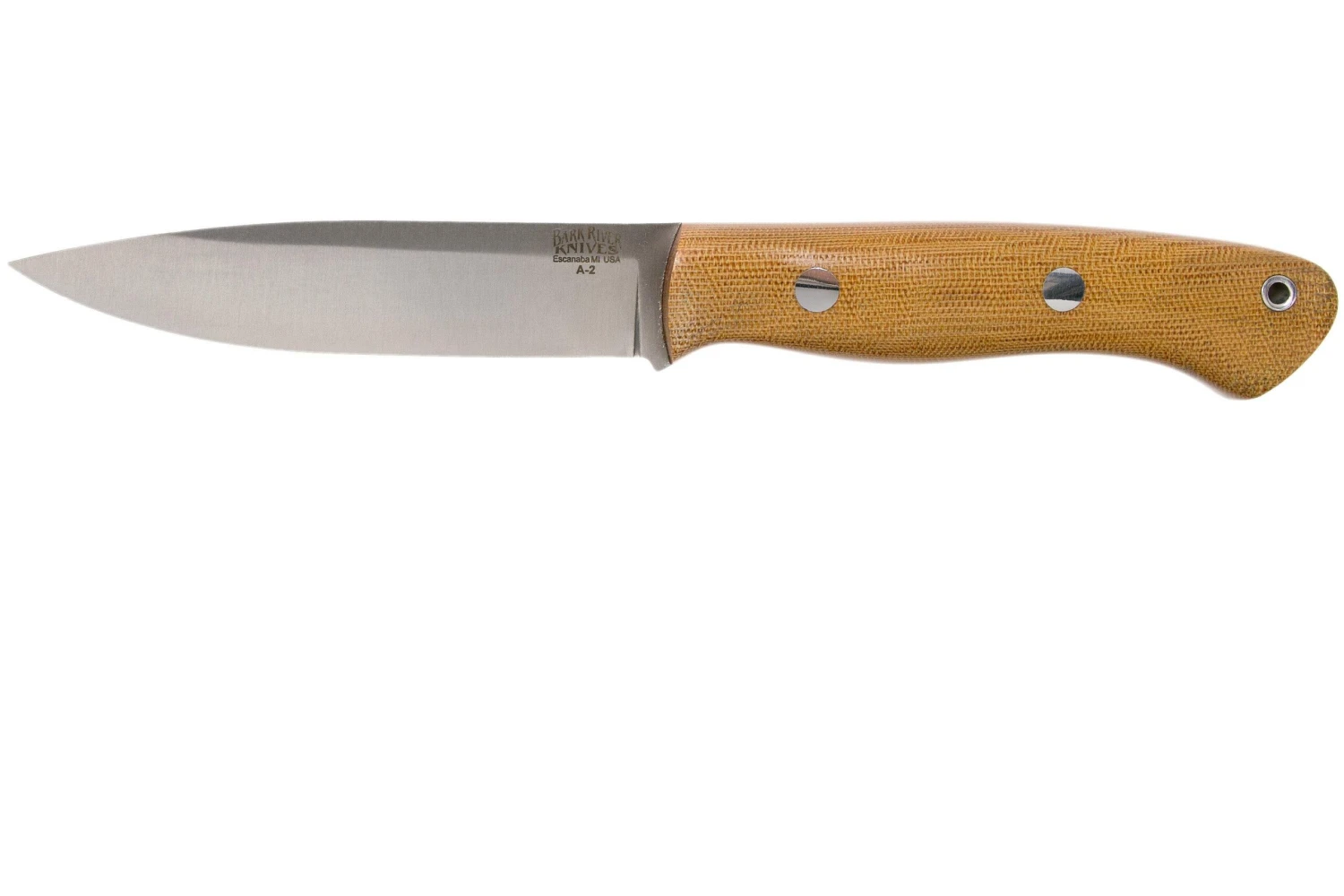 Bark River Aurora A2 Natural Canvas Micarta, Cuchillo Exterior 1 Bark River Aurora A2 Natural Canvas Micarta, Cuchillo Exterior