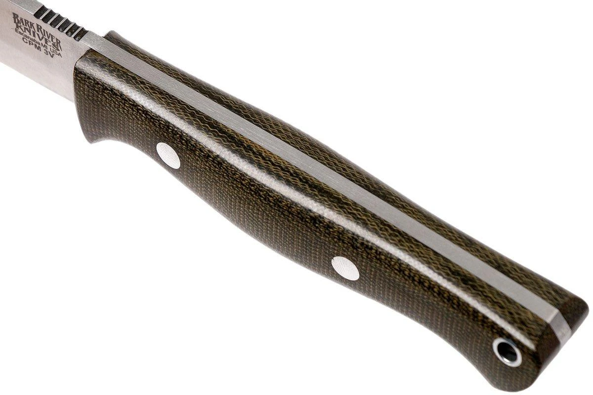 Bark River Gunny Scandi CPM 3V, Green Canvas Micarta, Funda Marrón 5 Bark River Gunny Scandi CPM 3V, Green Canvas Micarta, Funda Marrón - Imagen 5