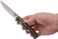 Bark River Gunny Scandi CPM 3V, Green Canvas Micarta, Funda Marrón 13 Bark River Gunny Scandi CPM 3V, Green Canvas Micarta, Funda Marrón -Tienda De Cuchillos BRK07 024GNC 06 bark river brk07 024gnc 06