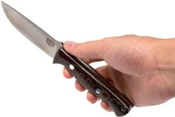 Bark River Gunny CPM 3V, Burgundy Snakeskin Micarta, Funda Marrón -Tienda De Cuchillos BRK07 025SBCM 06 bark river brk07 025sbcm 06