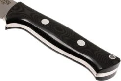 Bark River Bravo 1 A2 FHG Rampless, Black Linen Micarta, Funda Marrón -Tienda De Cuchillos BRK07 111BRKL RS 04 bark river brk07 111brkl rs 04