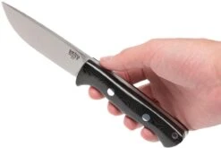 Bark River Bravo 1 A2 FHG Rampless, Black Linen Micarta, Funda Marrón -Tienda De Cuchillos BRK07 111BRKL RS 06 bark river brk07 111brkl rs 06