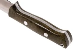 Bark River Bravo 1 CPM 3V Rampless, Green Canvas Micarta, Funda Marrón -Tienda De Cuchillos BRK07 121GNC RS 04 bark river bravo brk07 121gnc rs 04