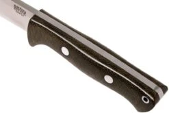 Bark River Bravo 1 CPM 3V Rampless, Green Canvas Micarta, Funda Marrón -Tienda De Cuchillos BRK07 121GNC RS 05 bark river bravo brk07 121gnc rs 05