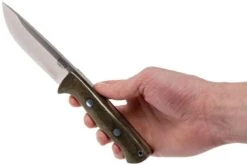 Bark River Bravo 1 CPM 3V Rampless, Green Canvas Micarta, Funda Marrón -Tienda De Cuchillos BRK07 121GNC RS 06 bark river bravo brk07 121gnc rs 06