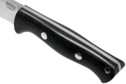 Bark River Bravo 1 LT CPM 3V Rampless, Black Canvas Micarta, Funda Marrón -Tienda De Cuchillos BRK07 126BRKC RS 05 bark river knives v202107