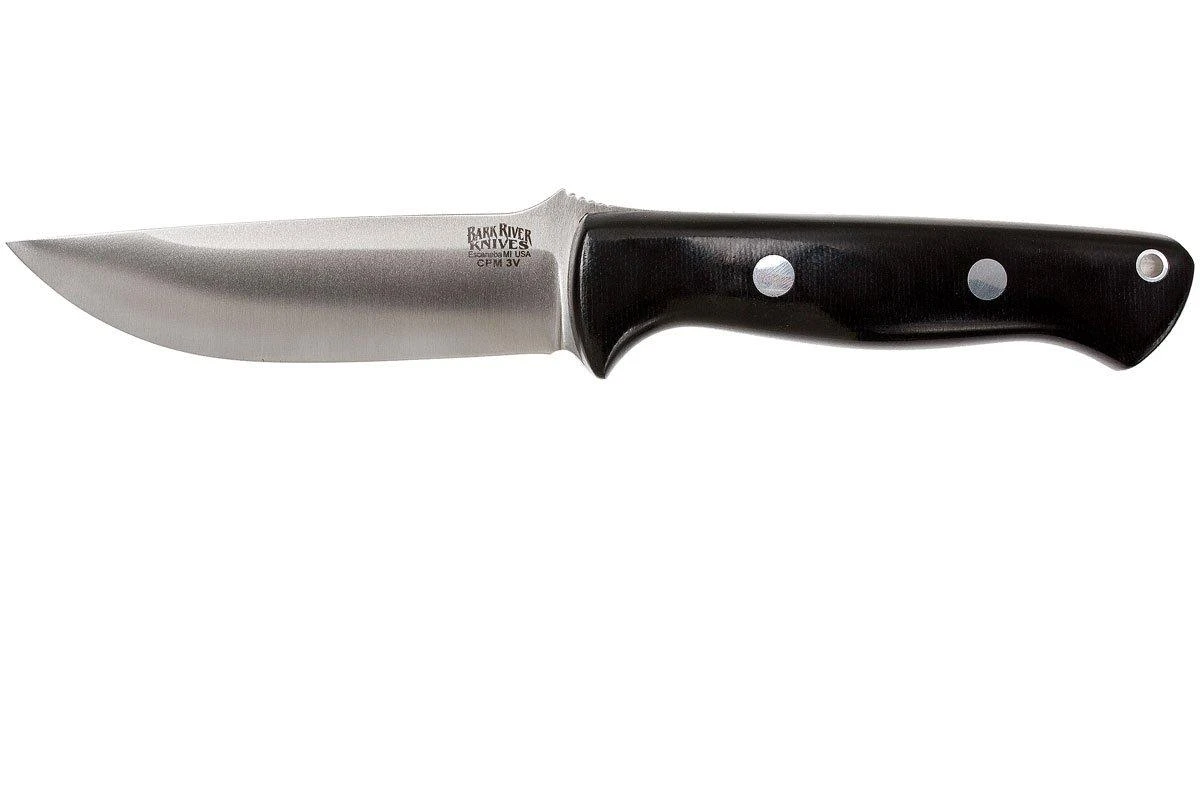 Bark River Bravo 1 LT CPM 3V, Black Canvas Micarta, Funda Marrón 1 Bark River Bravo 1 LT CPM 3V, Black Canvas Micarta, Funda Marrón