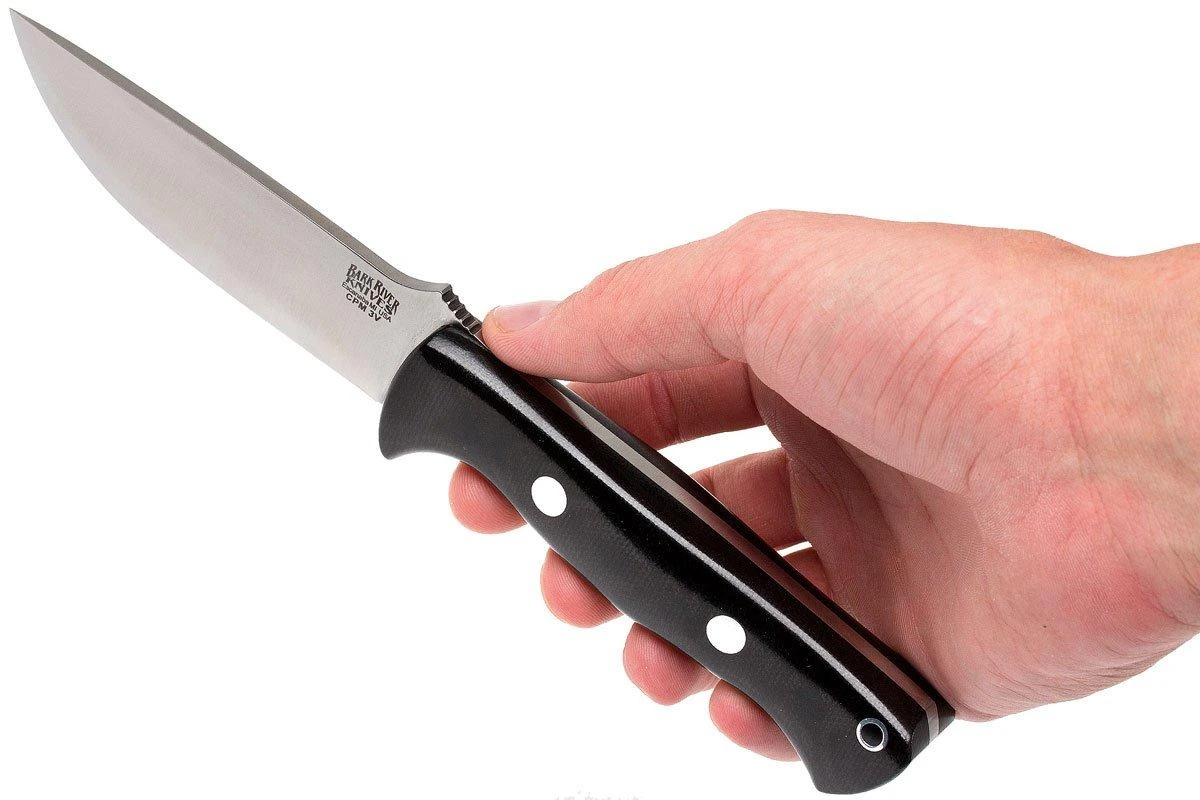 Bark River Bravo 1 LT CPM 3V, Black Canvas Micarta, Funda Marrón 6 Bark River Bravo 1 LT CPM 3V, Black Canvas Micarta, Funda Marrón - Imagen 6