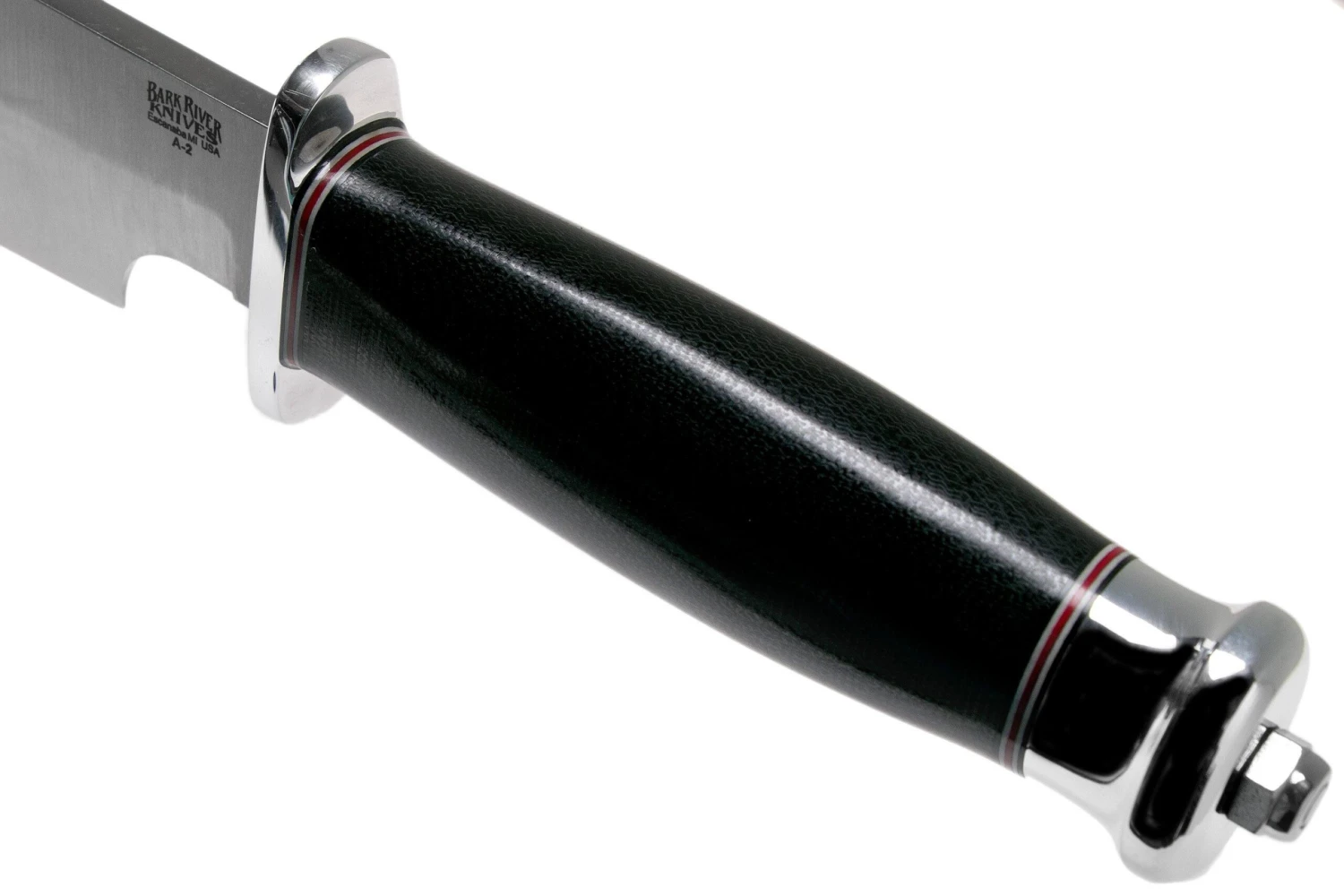 Bark River Highwayman III A2 Black Canvas Micarta Bowie Cuchillo 5 Bark River Highwayman III A2 Black Canvas Micarta Bowie Cuchillo - Imagen 5