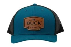 Buck Logo Leather Patch Cap 89159, Blue/Black, Gorra