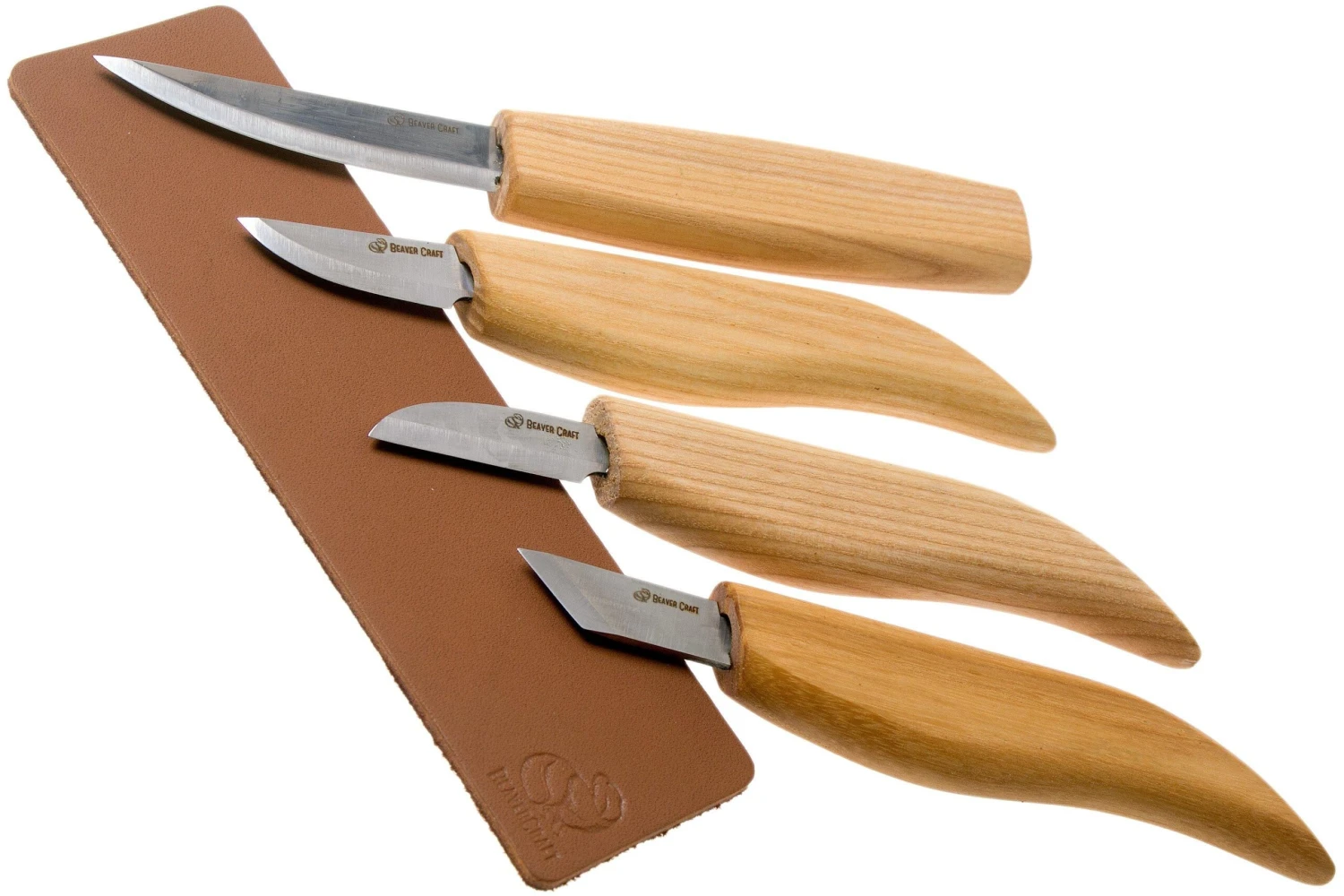 BeaverCraft Basic Set Of 4 Knives S07 Juego De Talla De Madera Con Libro De Almacenamiento De Madera 2 BeaverCraft Basic Set Of 4 Knives S07 Juego De Talla De Madera Con Libro De Almacenamiento De Madera - Imagen 2