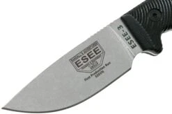 ESEE Model 3 S35VN 3D Black G10 Cuchillo De Supervivencia 3PM35V-001 Funda Negra + Clip Para Cinturón -Tienda De Cuchillos EE 3PM35V 001 03 esee knives