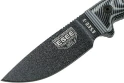 ESEE Model 3 Black Blade 3D Grey-Black G10 Cuchillo De Supervivencia 3PMB-002 Funda Negra + Clip Para Cinturón 9 ESEE Model 3 Black Blade 3D Grey-Black G10 Cuchillo De Supervivencia 3PMB-002 Funda Negra + Clip Para Cinturón -Tienda De Cuchillos EE 3PMB 002 03 esee knives