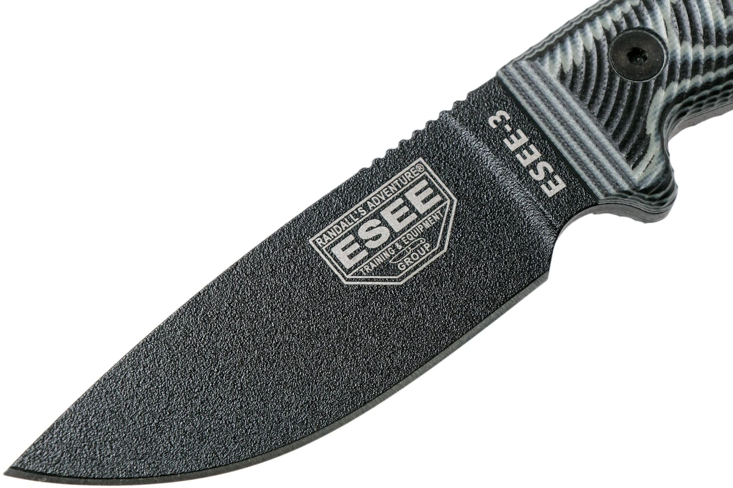 ESEE Model 3 Black Blade 3D Grey-Black G10 Cuchillo De Supervivencia 3PMB-002 Funda Negra + Clip Para Cinturón 3 ESEE Model 3 Black Blade 3D Grey-Black G10 Cuchillo De Supervivencia 3PMB-002 Funda Negra + Clip Para Cinturón - Imagen 3