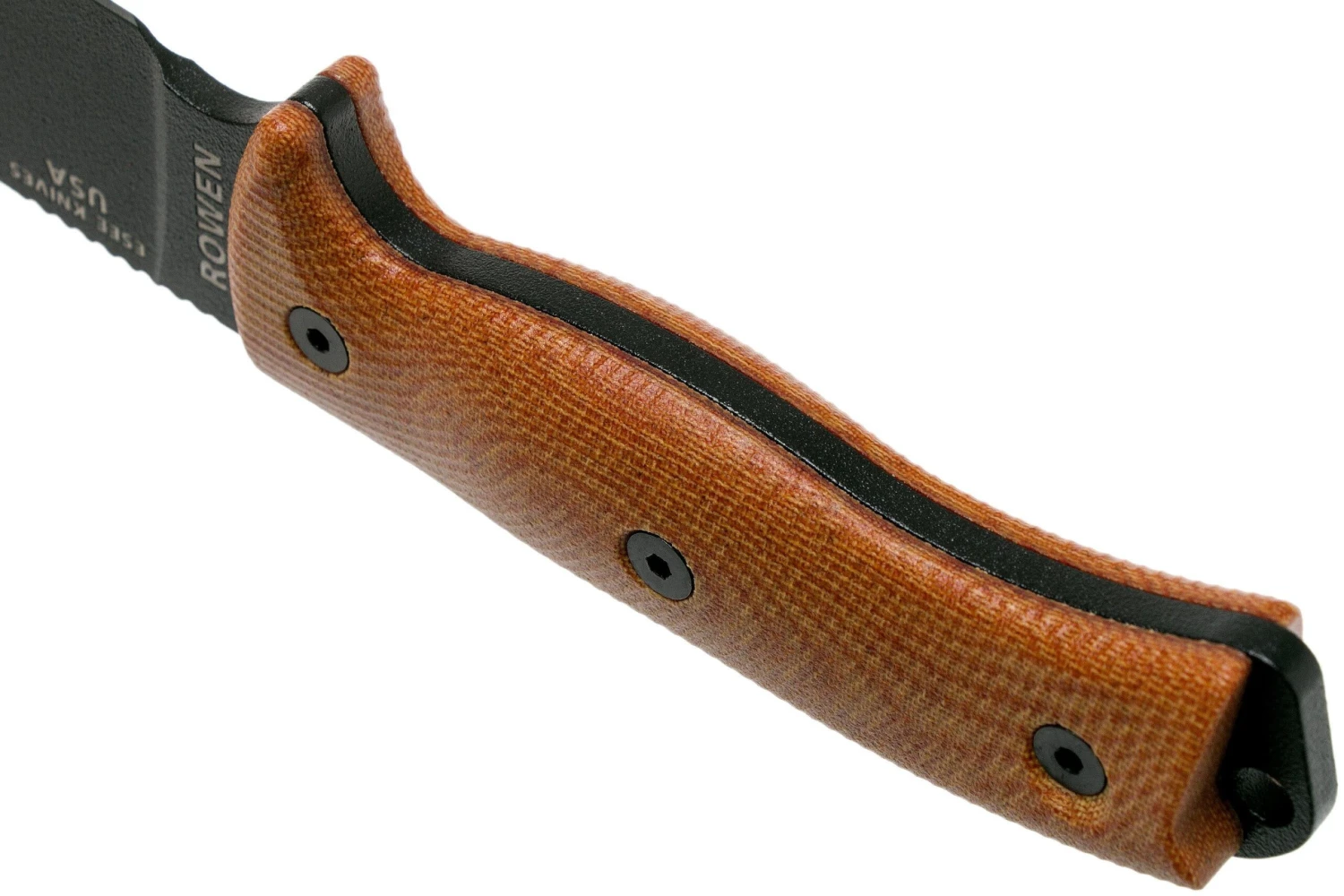 ESEE Model 6 Black Blade 3D Natural Canvas Micarta Cuchillo De Supervivencia 6PB-011 Funda Negra + Clip Plate 4 ESEE Model 6 Black Blade 3D Natural Canvas Micarta Cuchillo De Supervivencia 6PB-011 Funda Negra + Clip Plate - Imagen 4