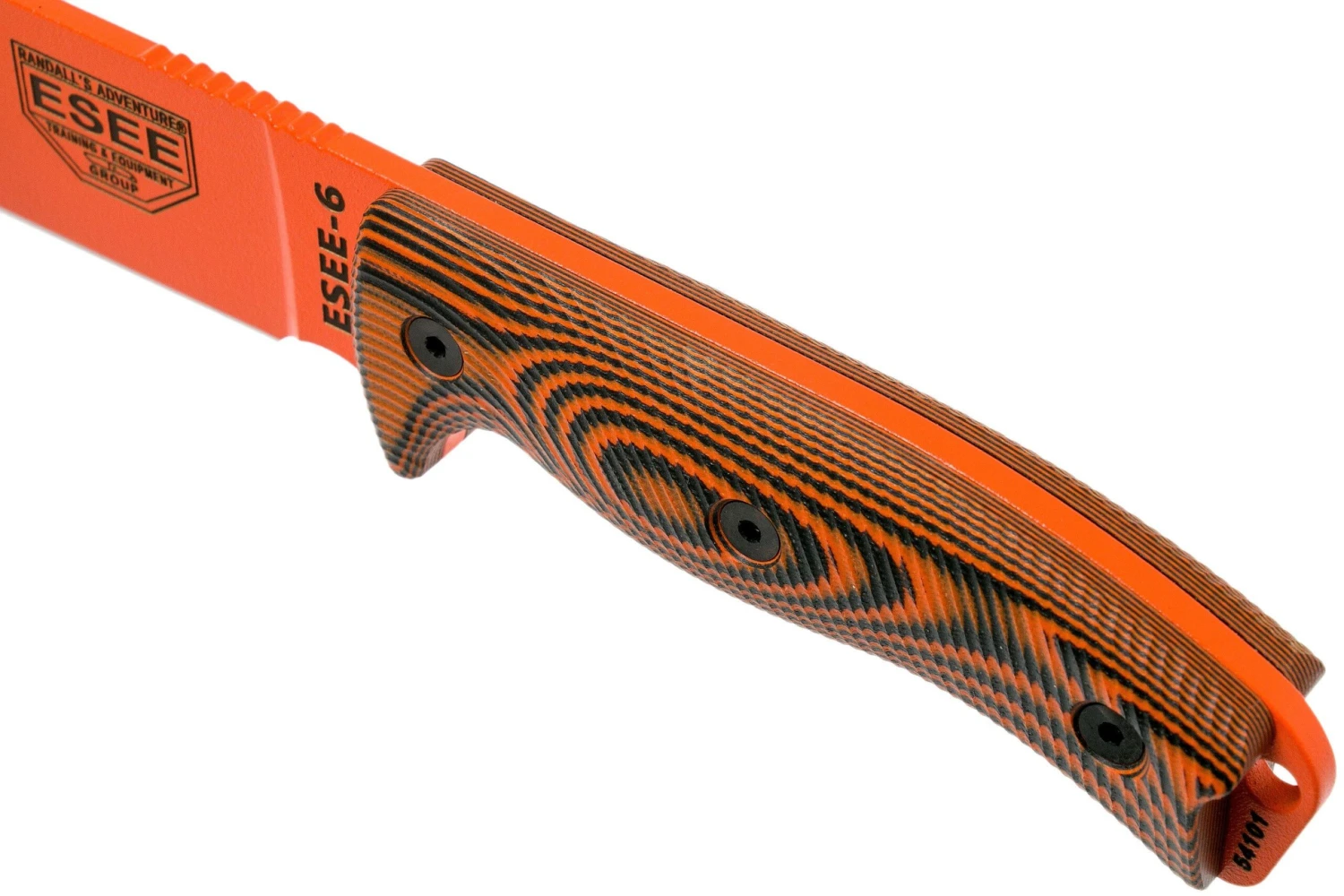 ESEE Model 6 Orange Blade 3D Neon Orange-Black G10 Cuchillo De Supervivencia 6POR-006 Funda Negra + Clip Plate 5 ESEE Model 6 Orange Blade 3D Neon Orange-Black G10 Cuchillo De Supervivencia 6POR-006 Funda Negra + Clip Plate - Imagen 5