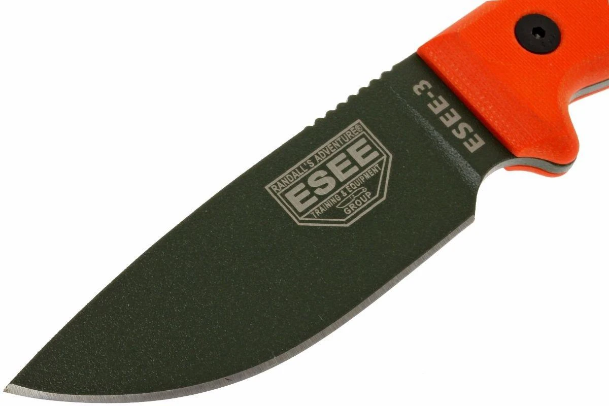 ESEE Model 3 OD Blade, Orange Handle 3P-KO-OD Cuchillo De Supervivencia Sin Funda 2 ESEE Model 3 OD Blade, Orange Handle 3P-KO-OD Cuchillo De Supervivencia Sin Funda - Imagen 2