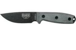 ESEE Model 3 Modified Pommel Black Blade, Grey Handle 3PM Con Funda + Clip