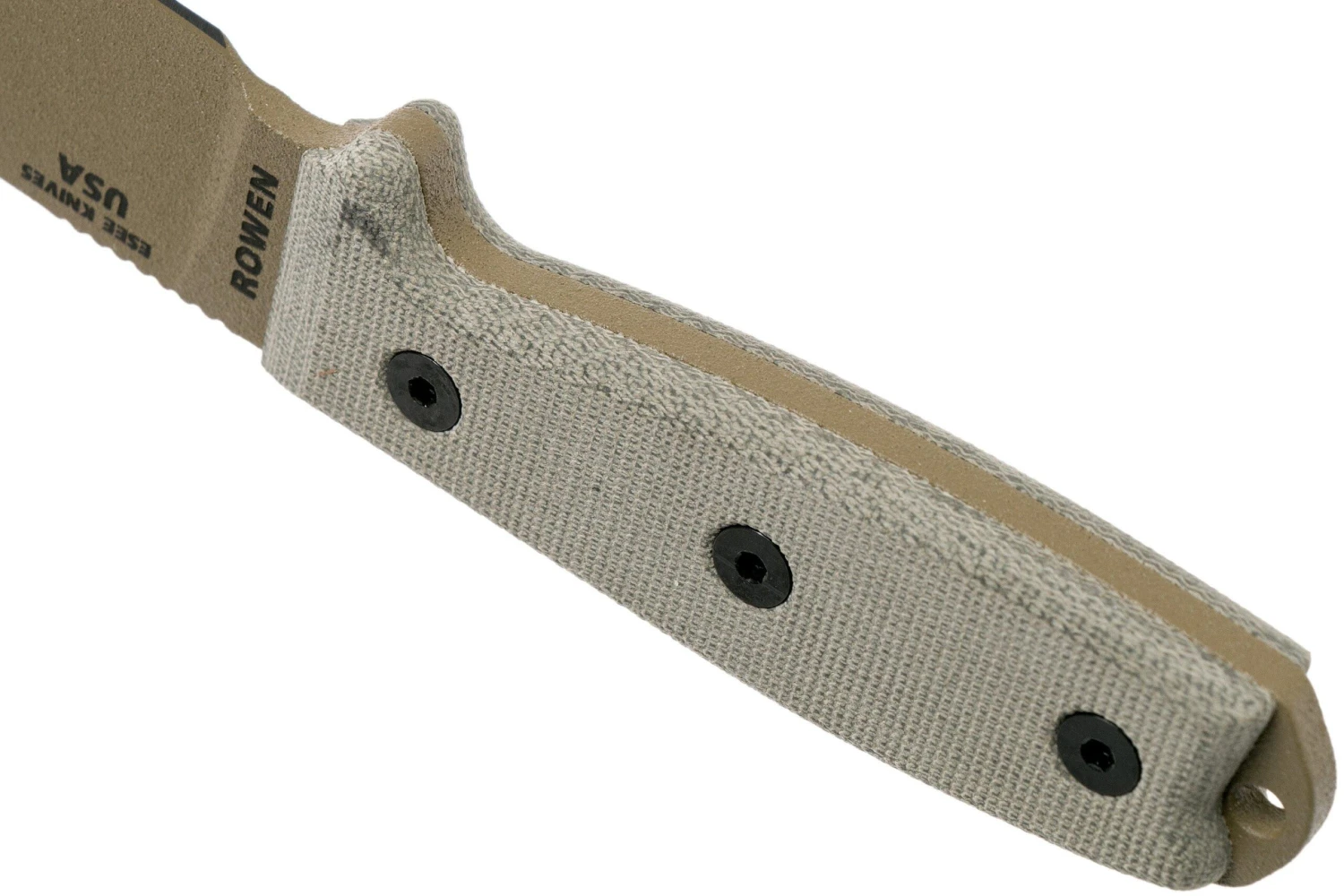 ESEE Model 4 Dark Earth Blade, Grey Handle 4P-MB-DE Con Funda Nera + Clip Y MOLLE-back 4 ESEE Model 4 Dark Earth Blade, Grey Handle 4P-MB-DE Con Funda Nera + Clip Y MOLLE-back - Imagen 4