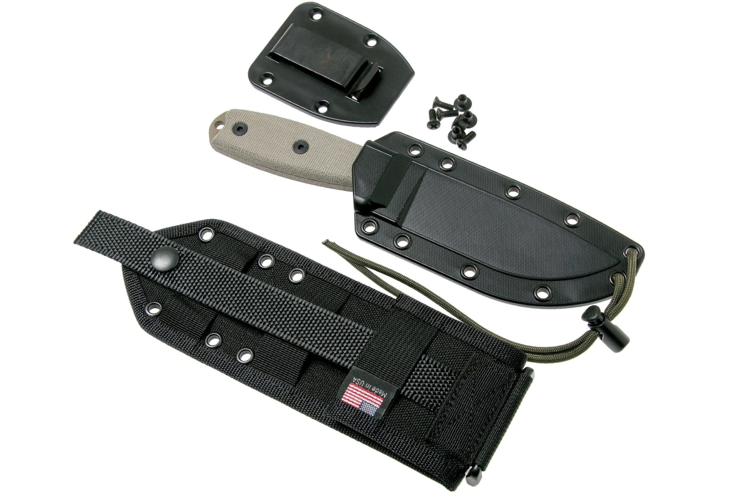 ESEE Model 4 Dark Earth Blade, Grey Handle 4P-MB-DE Con Funda Nera + Clip Y MOLLE-back 7 ESEE Model 4 Dark Earth Blade, Grey Handle 4P-MB-DE Con Funda Nera + Clip Y MOLLE-back - Imagen 7