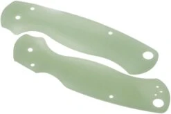 Flytanium Spyderco Paramilitary 2 Lotus Scales, Natural Jade G10