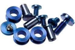 Rick Hinderer Complete Stonewash Blue Titanium Hardware Set, XM18 3,5” Skinny