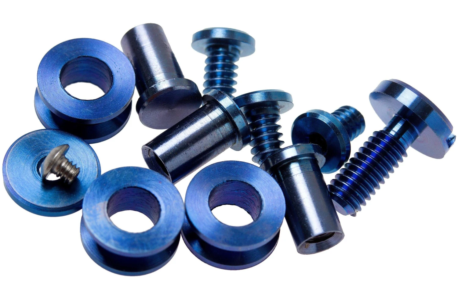 Rick Hinderer Complete Stonewash Blue Titanium Hardware Set, XM18 3,5” Skinny 1 Rick Hinderer Complete Stonewash Blue Titanium Hardware Set, XM18 3,5” Skinny