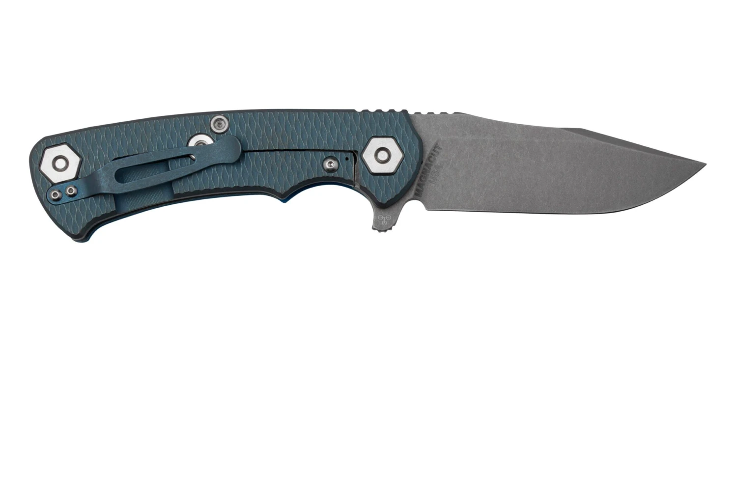 Rick Hinderer Project X, MagnaCut Clip Point, Battle Blue, Blue G10 Navaja 2 Rick Hinderer Project X, MagnaCut Clip Point, Battle Blue, Blue G10 Navaja - Imagen 2