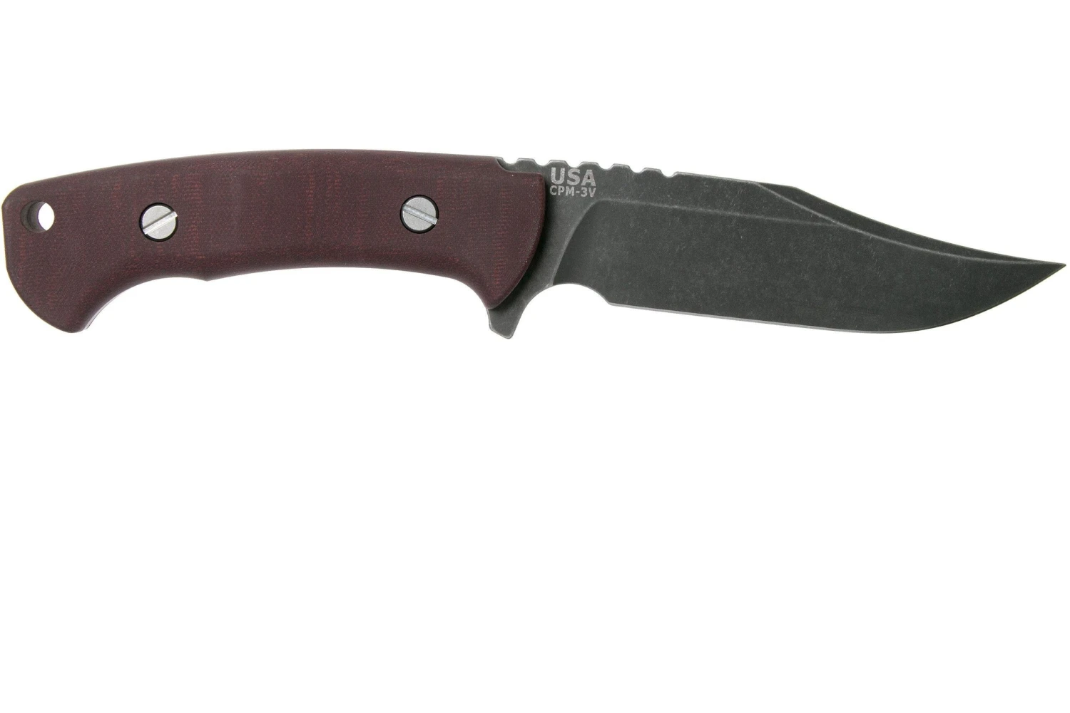 Rick Hinderer Ranch Bowie Burgundy Canvas Micarta, Battle Black, Cuchillo Bowie 2 Rick Hinderer Ranch Bowie Burgundy Canvas Micarta, Battle Black, Cuchillo Bowie - Imagen 2