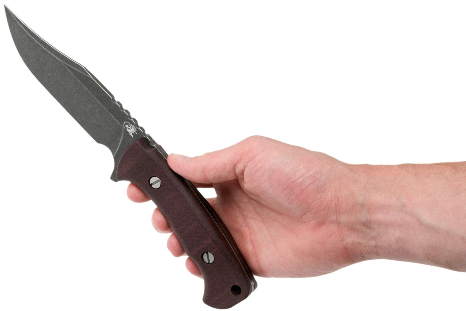 Rick Hinderer Ranch Bowie Burgundy Canvas Micarta, Battle Black, Cuchillo Bowie 6 Rick Hinderer Ranch Bowie Burgundy Canvas Micarta, Battle Black, Cuchillo Bowie - Imagen 6