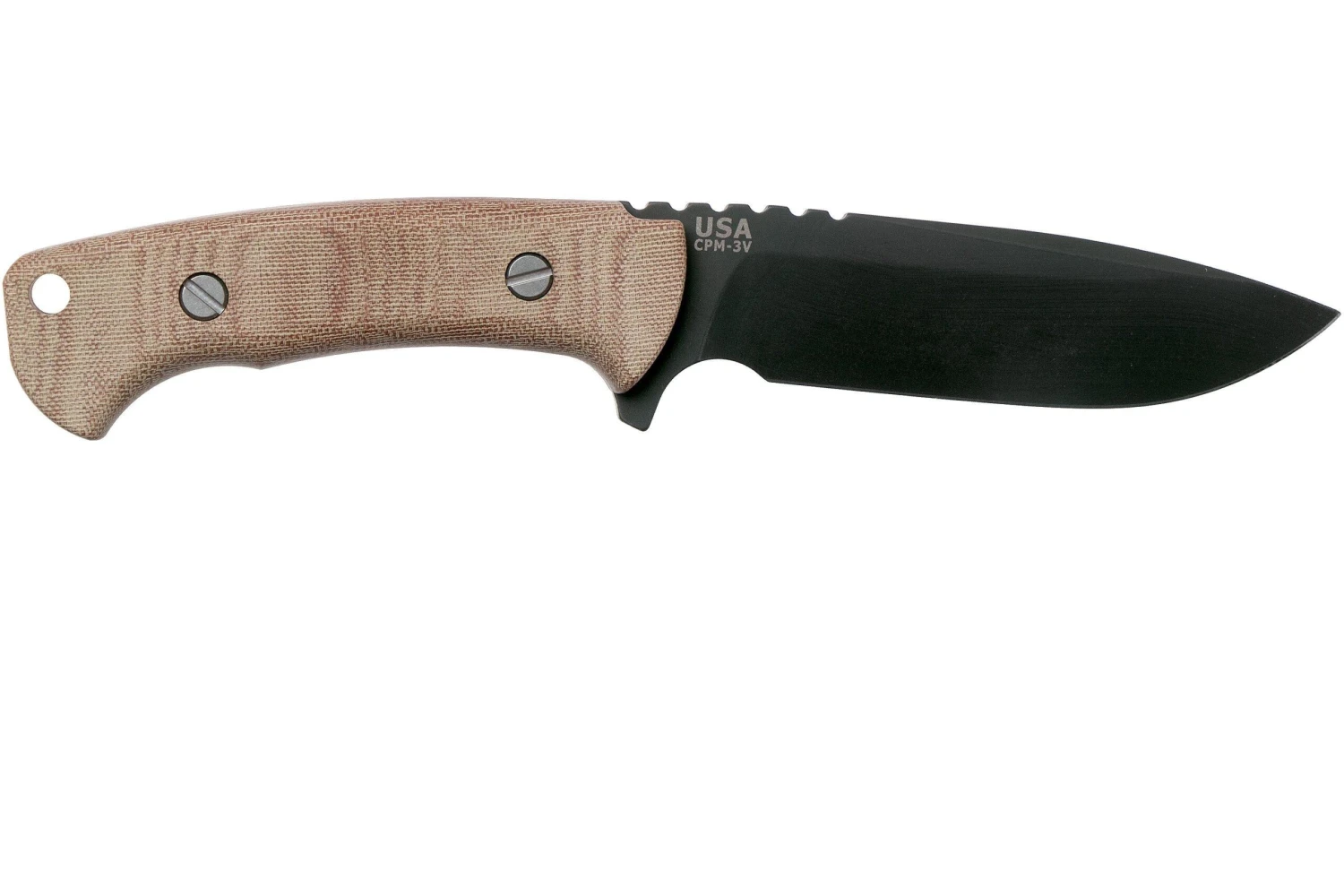 Rick Hinderer Ranch Harpoon Spanto Black DLC Natural Micarta Cuchillo De Supervivencia 2 Rick Hinderer Ranch Harpoon Spanto Black DLC Natural Micarta Cuchillo De Supervivencia - Imagen 2