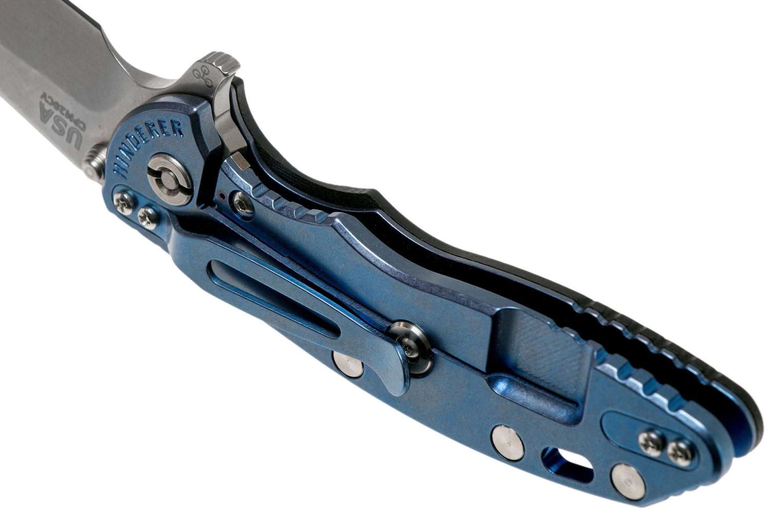 Rick Hinderer XM-18 3.5 Spanto 20CV, Blue Stonewash, Black G10 Navaja" 5 Rick Hinderer XM-18 3.5 Spanto 20CV, Blue Stonewash, Black G10 Navaja" - Imagen 5