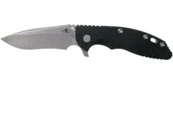 Rick Hinderer XM18 3.5” Recurve, CPM 20CV, Stonewash, Black G10, Navaja