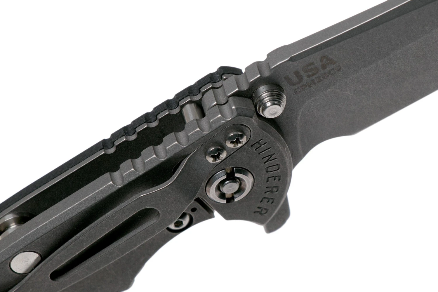 Rick Hinderer XM18 3,5” Spearpoint CPM 20CV, Working Finish, Black G10, Navaja 6 Rick Hinderer XM18 3,5” Spearpoint CPM 20CV, Working Finish, Black G10, Navaja - Imagen 6