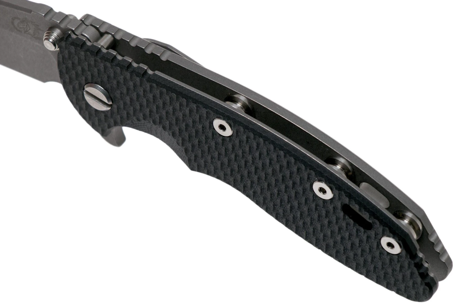 Rick Hinderer XM18 3,5” Spearpoint CPM 20CV, Working Finish, Black G10, Navaja 7 Rick Hinderer XM18 3,5” Spearpoint CPM 20CV, Working Finish, Black G10, Navaja - Imagen 7