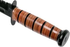 KA-BAR USMC 5018 Parcialmente Dentado, Mango De Cuero, Funda De Plástico -Tienda De Cuchillos KA5018 04 ka bar