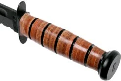 KA-BAR USMC 5018 Parcialmente Dentado, Mango De Cuero, Funda De Plástico -Tienda De Cuchillos KA5018 05 ka bar