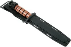 KA-BAR USMC 5018 Parcialmente Dentado, Mango De Cuero, Funda De Plástico -Tienda De Cuchillos KA5018 07 ka bar