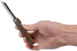 Higonokami Navaja 7,3 Cm HIGOC2B, Blue Paper Steel, Brown Black Glitter 14 Higonokami Navaja 7,3 Cm HIGOC2B, Blue Paper Steel, Brown Black Glitter -Tienda De Cuchillos KT HIGOC2B 07 higonokami