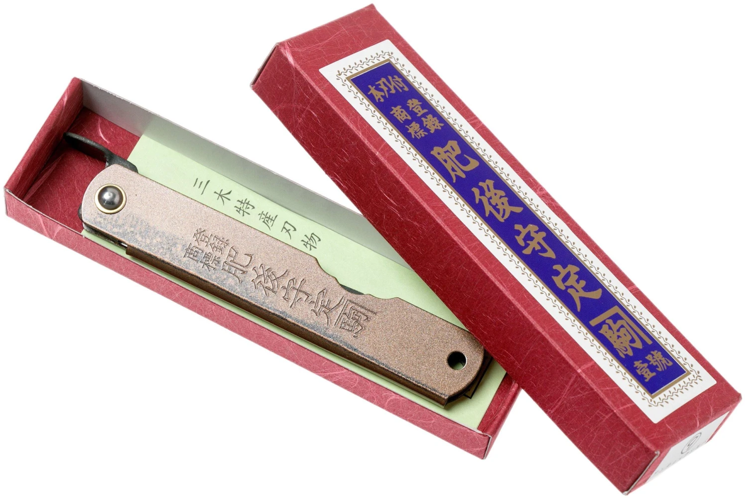 Higonokami Navaja 7,3 Cm HIGOC2B, Blue Paper Steel, Brown Black Glitter 8 Higonokami Navaja 7,3 Cm HIGOC2B, Blue Paper Steel, Brown Black Glitter - Imagen 8