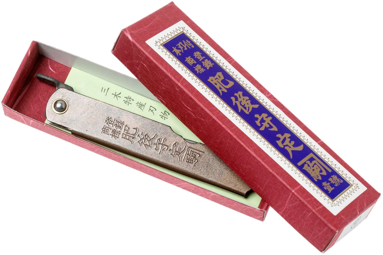 Higonokami Navaja 7,3 Cm HIGOC2, Blue Paper Steel, Brown Black Glitter 8 Higonokami Navaja 7,3 Cm HIGOC2, Blue Paper Steel, Brown Black Glitter - Imagen 8